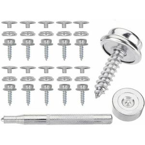 62 Pcs Zilver Wit 4*15 Mm Alle-Ijzer Marine Reparatie Schroeven Drukknoop Set Roestvrijstalen Huishoudelijke cover Type Snap Schroef