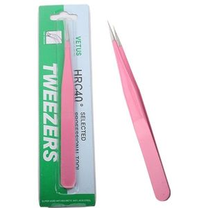 Roze Wimper Pincet Rvs Straight Tweezer voor Wimper Extension Nail Pincet Volume Wimpers Pincet