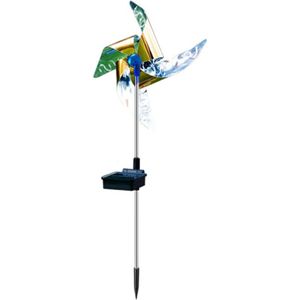 Solar Wind Spinner Tuin Stake Pinwheels Met 8 Verlichting Modes Led Fairy Lights 11UC