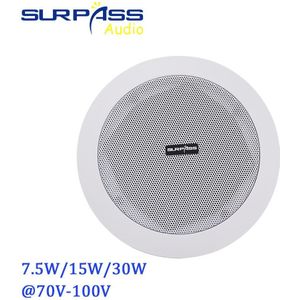 6 &quot;Home Theater Plafond Luidspreker 30W 70/100V Audio Sound Omroepinstallatie Dak Luidspreker Bass treble Unit Coxial Luidsprekers