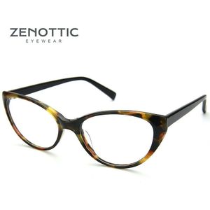 Zenottic Optische Recept Brilmonturen Vrouwen Hypermetropie Bijziendheid Brillen Frames Retro Cat Eye Bril Tortoise Frames