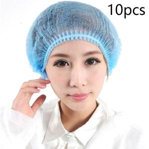 10 Stuks Wegwerp Non-woven Strip Chef Hoed Bad Hoed Stofdicht Haaruitval Proof Voedsel Hoeden Workshop Schoonheidssalon hoofddeksels