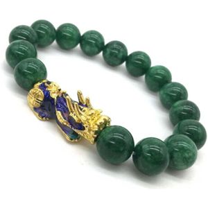 Groene Jade Armband Steen Gouden Bixie Charme Kleur Veranderende Voor Mannen XRQ88