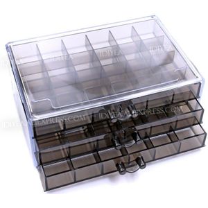 Sieraden Lade Doos 72 Slots 3 Lagen Case Plastic Acryl Organizer Containers Diy Tool Voor Nail Kralen Accessoire Ambachten
