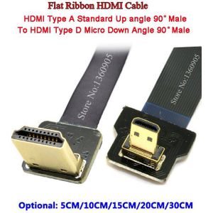 5 CM/10 CM/15 CM/20 CM/30 CM Super Zachte FPV HDMI Platte Lint kabel Micro Up hoek om Standaard Down Hoek 90 graden