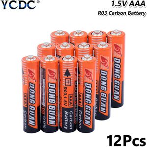 12Pcs Aaa Batterij 1.5V Koolstof-zink Batterijen HR03 UM4 LR03 MN2400 Micro FR03 Voor MP3 Toetsenbord Scheermes