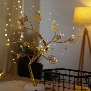 Led Nachtlampje Mini Kerstboom Koperdraad Guirlande Lamp Voor Thuis Kinderen Slaapkamer Decor Fairy Lights Luminary Verlichting