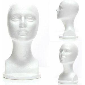 Vrouwelijke Styrofoam Foam Mannequin Mannequin Hoofd Model Hoed Bril Foam Display Mannequin Head Model Pruik Hat Rack Display Stand