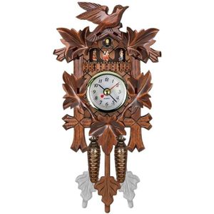 Vintage Huis Decoratieve Vogel Wandklok Opknoping Hout Koekoeksklok Woonkamer Slingeruurwerk Craft Art Klok Voor Nieuw Huis (br