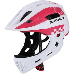 TOMSHOO Kid Fiets Integraalhelm Kinderen Veiligheid Riding Skateboard Skaten Helm Hoofd Guard Achterlicht Afneembare Kin