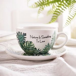 Europese Keramische Kopje Thee Set Gebruiksvoorwerp Eenvoudige Moderne Witte Koffie Cup Schotels Set Royal Porcelana Tazas Cafe Drinkware EB50BD
