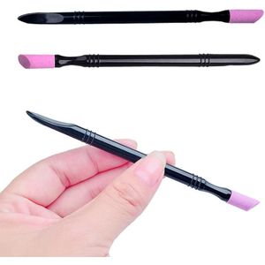 Dubbel-end Quartz Bokkenpootje Trimmer Manicure Nail Art Tool # Y