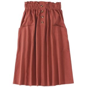 Herfst Winter Vrouwen Single-Borst Rok Wilde Pocket Hoge Taille Rok Mode Vrouwelijke Retro Slanke Zoete Vrouwen Midi rokken