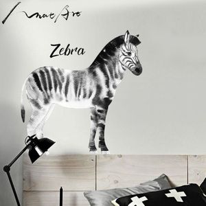 Paard Zebra Muursticker Moderne Zwart En Wit Woondecoratie Woonkamer Accessoires Vinilo Pared Aquarel Print Sticker