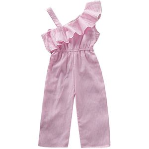 1-4Years Peuter Baby Meisje Grid Romper Verstoorde Riem Jumpsuit Bodysuit Outfits Kleding