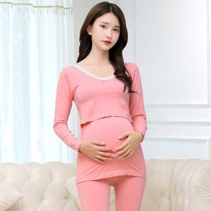 Winter Nachtkleding Pyjama Postpartum Prenatale Set Zwangere Vrouwen Verdikking Borstvoeding Slaap Kleding Warm Ondergoed Herfst