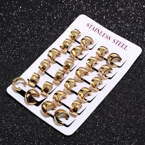 Top Goed Gepolijst Cool Gold Tone Lady Oorringen Vrouwen Punk Rvs Oorbellen Pendientes Brincos Sieraden