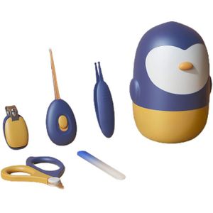 5 Stks/set Baby Nagelknipper 5 In 1 Veiligheid Baby Care Kit Schaar Pincet Nail File Ear Wax Removal Tool met Led Licht