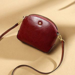 Vrouwen Mode Retro Beknopte Grote Capaciteit Alle-Match Olie Wax Leer Shell Tas Schoudertas Crossbody Tas Kantoor dagelijks