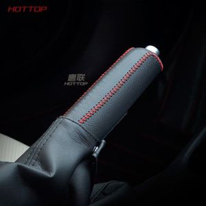 Speciale Hand Gestikt Zwart Lederen Pookknop Handrem Cover Case Voor Mazda6 Atenza Auto