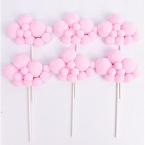 6Pcs Macaron Pastel Cloud Cupcake Toppers Candy Regenboog Eenhoorn Kids Jongen Meisje Verjaardagsfeestje Decoratie Baby Shower Cake Vlag