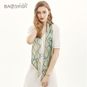 [Baoshidi] Lente Mode Dubbele Gezicht Skinny, 100% Zijde Satijn Lint, Elegante Halsdoek, dame Haar Accessoire Sjaal Vrouwen