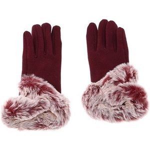 Mode Vrouwen Aanraken Screen Handschoenen Winter Warm Lady Handschoenen Rijden Zachte Nep Bont Voering Handschoenen Wanten Kasjmier