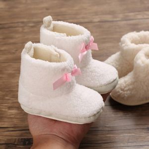 Gloednieuwe Pasgeboren Baby Laarzen Meisje Peuter Bont Laarzen Soft Sole Crib Warme Schoenen Booties Prewalkers Winter Warm Katoen