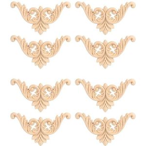 8Pcs Hout Gesneden Meubilair Applicaties Hoek Onlay Applique Meubels Thuis Deur Decor Diy Handgemaakte (8X8Cm)