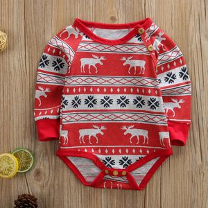 Baby Herfst Winter Kleding Pasgeboren Baby Baby Meisjes Jongens Kerst Bodysuit Jas Jumpsuit Lange Mouwen Playsuit Kleding