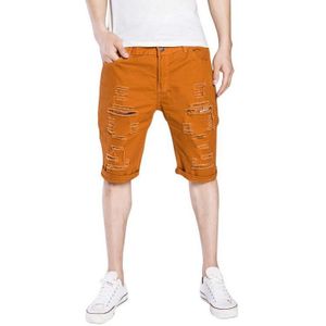 Mode Déchiré Trou Denim Shorts Hommes Noir Blanc Mince Maigre 304 # Droit Jeans Décontractés Shorts Hommes Vintage