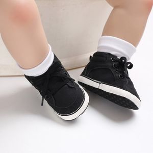 Pasgeboren Baby Kids Meisje Jongens Leuke Katoenen Babyschoenen Lace-Up Sneakers Schoenen