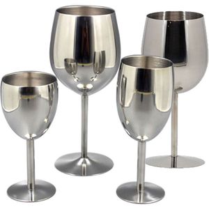 2 stuks Klassieke Wijn Cup Glazen Rvs 18/8 Wijnglas Bar Wijn Glas Champagne Cocktail Drinken Charms Feestartikelen