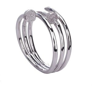 Luxe Mode Armband Dubbele Ring Nail Met Ring Koper Zirkoon Armband Wedding Party Dubai Sieraden B0880