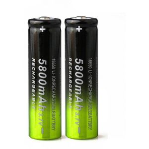 2 Stuks 18650 Oplaadbare Batterij 5800Mah 3.7V Lithium Ion Batterijen Voor 4.2V Zaklamp Batterij + Eu Plug dual Battery Charger