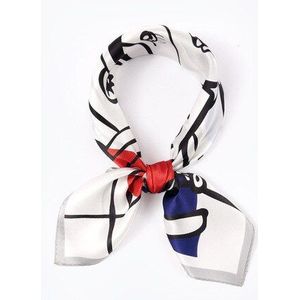 Mode Eenvoudige Zijde Kleine Vierkante Sjaal Dame Haar Tie Bag Veelzijdige Decoratieve Zijden Sjaal