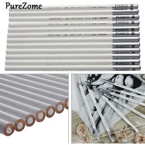 12Pcs Wit Fine Art Tekening Niet Giftig Base Pastel Potloden Set Voor Kunstenaar Schets Krijt Kleur Potlood