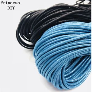 5 m/partij Sieraden Bevindingen 3mm Blauwe Koorden Ronde Zachte Stof Gewatteerde Cord Sequin Metallic Glitter Touw DIY Armband Kraag materia