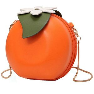 Fruit Oranje Vormige Vrouwen Pu Lederen Clutch Purse Cross Body Bag