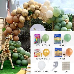 147Pcs Retro Bean Groene Avocado Latex Ballonnen Guirlande Metallic Gold Globos Jungle Thema Baby Shower Kids Birthday Party Decor
