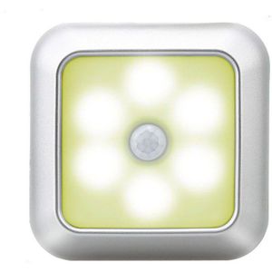 Led Kledingkast Licht Wandlamp Quadrate Creatieve Nachtlampje Smart Pir Inductie Lamp Bedlampje Voor Trappen Keuken Slaapkamer