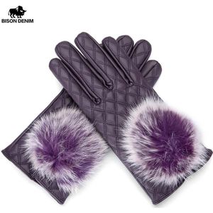 Bison Denim Warm Winter Vrouwen Handschoenen Touch Screen Thicken Winddicht Waterdicht Rijden Warme Handschoenen Mode S042