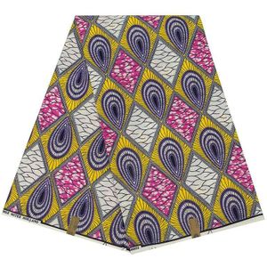 Afrikaanse Ankara Pagne Tissu Veritable Gegarandeerd Echte Wax Naaien Materiaal Kleurrijke Patroon Stof 6 Yards \ Veel