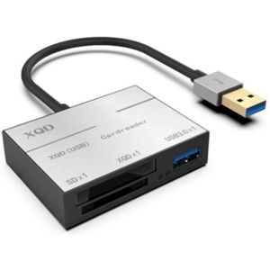 Ootdty Mini Kaartlezer + 3USB3.0 Hub 2 In 1 Draagbare Voor Ms/Sd M2/Tf Card reader Ssd