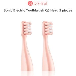Dr. Bei Opzetborstels Voor Q3 Lipstick Elektrische Tandenborstel 2 Stks/set Roze Kleur Borstel-Heads