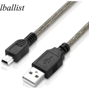 Lballist Mini 5Pin Usb-kabel Usb 2.0 Type A Male Naar Mini 5P Mannelijke Folie + Gevlochten Afgeschermde 1.5M 3M 5M