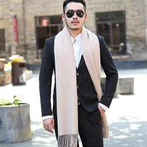 200*70 cm Mannen Solid Grey kasjmier dikker shaw cashmere sjaals met kwastje man winter warm sjaal mannelijke buiten levert