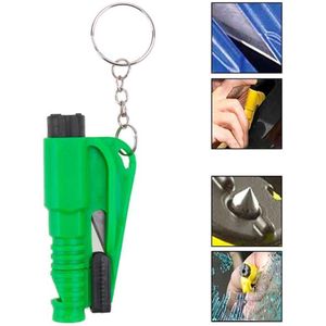 Ociodual Rescue Tool Security Breekt Kristallen Korte Riem Fluitje Groene Auto Riemen Emergency Sleutelhanger