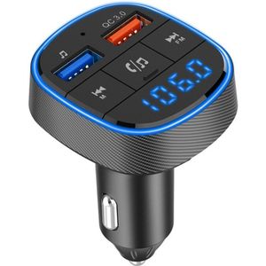 BC57 Auto Bluetooth 5.0 Fm-zender QC3.0 Dual Usb Charger Kleurrijke Licht MP3 Speler Adapter Tf Card Handsfree Car Kit