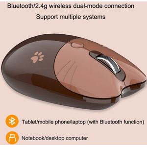 Dual-Mode Muis 2.4G Draadloze Muis Bluetooth Muis Leuke Cartoon Muizen Ergonomische 3D Kantoor Muis Voor Kid Meisje Pc Tablet